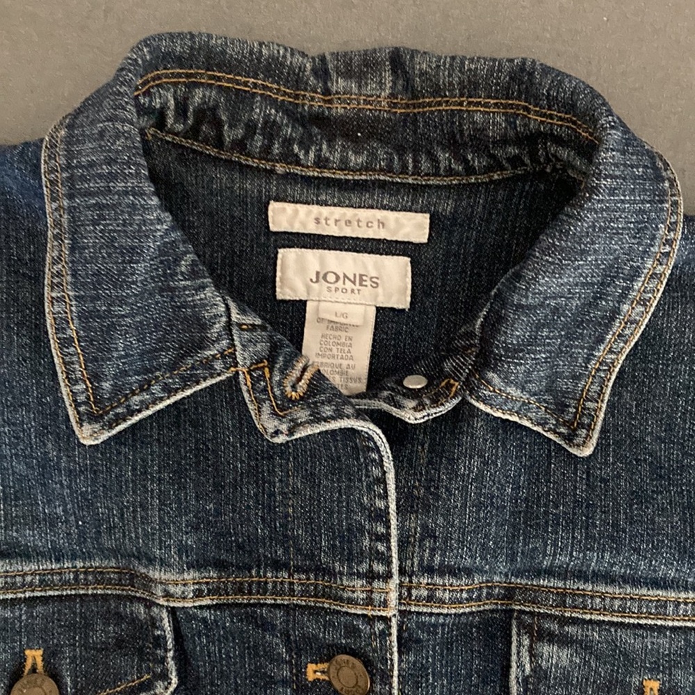 Jones Sport stretch Size Large denim jacket made in Colombia 98%cotton 2%spandex - Picture 14 of 14